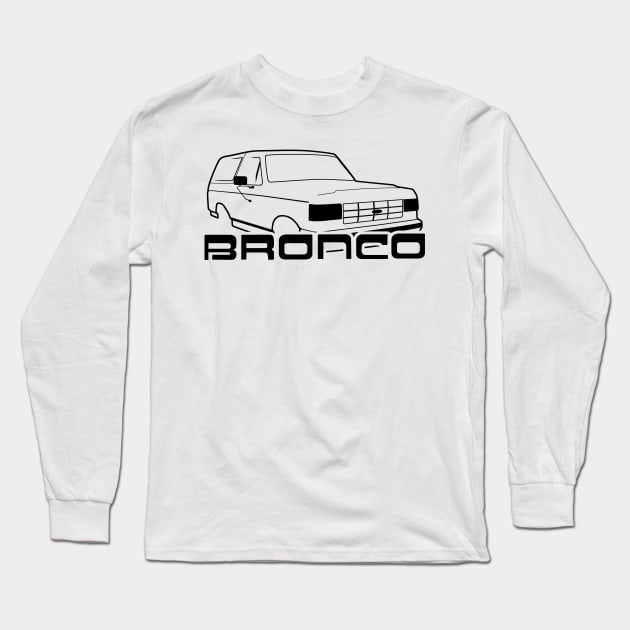 1987-1991 Bronco Front Side Black w/logo Long Sleeve T-Shirt by The OBS Apparel